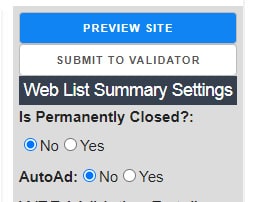 Website Preview or Submit to Validator