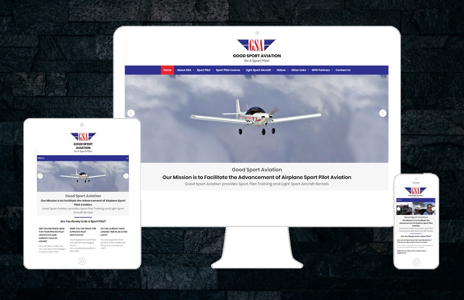 Good Sport Aviation Responsive Web Design Web Design Portfolio