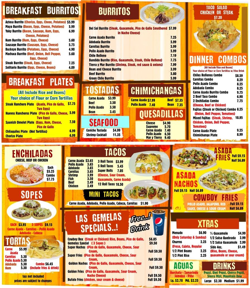 Las Gemelas Mexican Food Restaurants