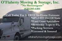 O'flaherty Moving & Storage Inc - Ronkonkoma O'flaherty Moving & Storage Inc - Ronkonkoma, Oflaherty Moving and Storage Inc - Ronkonkoma, 2231 5th Ave, #25, Ronkonkoma, NY, , storage, Service - Storage, Storage, AC, Secure, self Storage, , rental, space, storage, Services, grooming, stylist, plumb, electric, clean, groom, bath, sew, decorate, driver, uber