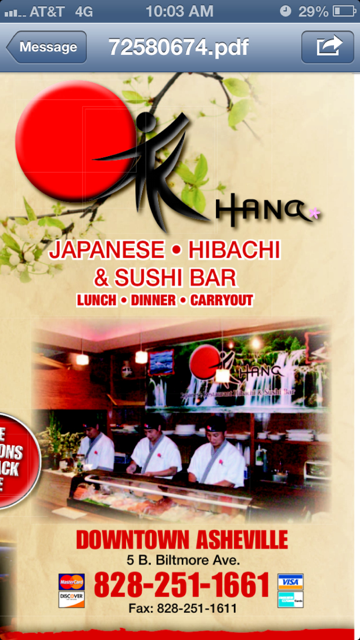 Hana Japanese Hibachi & Sushi Bar - Asheville Regulations