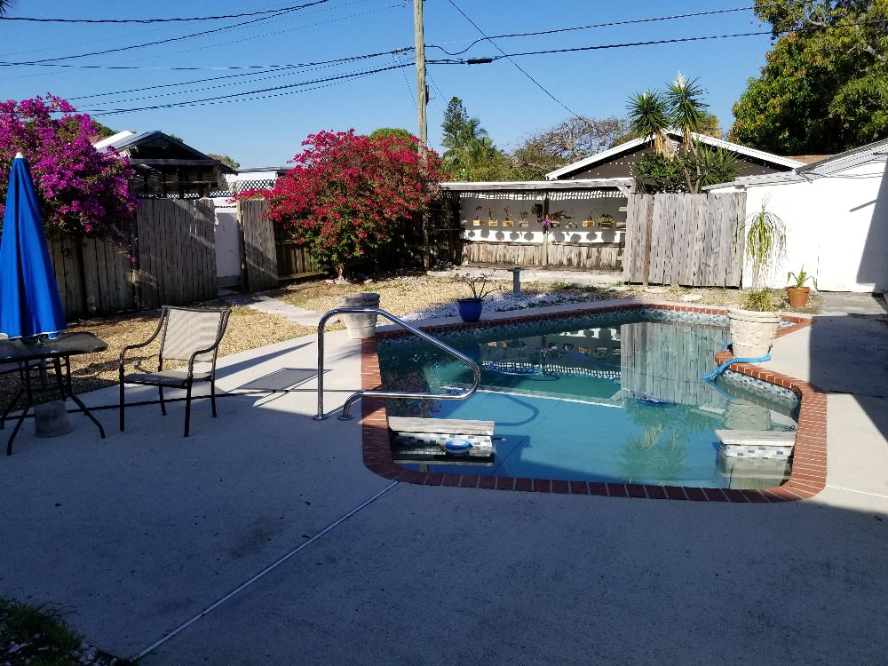 Back yard and pool
