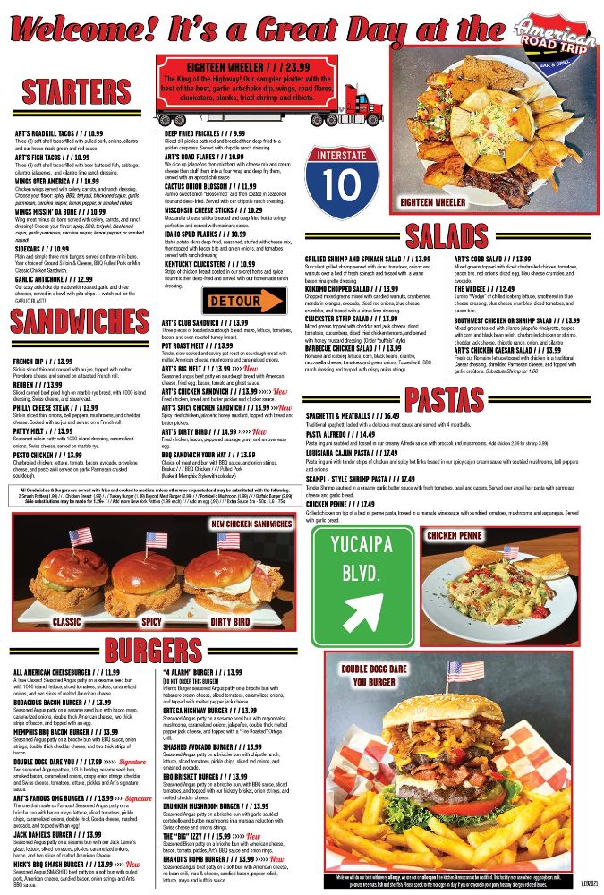 american road trip bar & grill directory