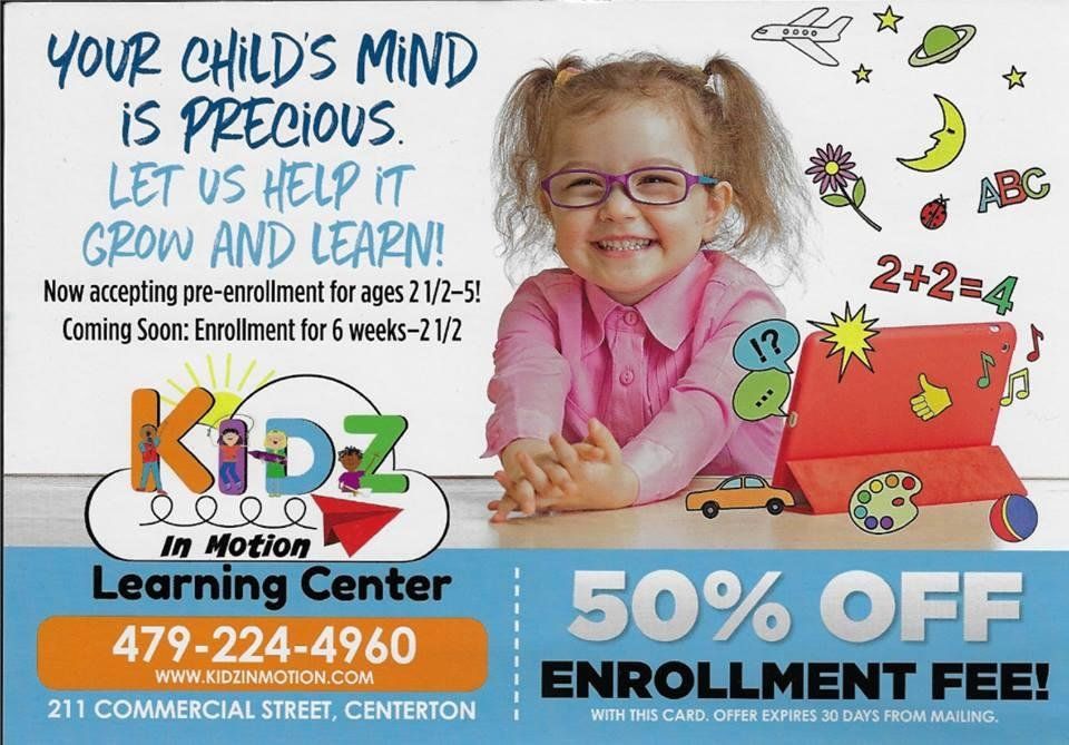 Kidz in motion learning center centerton educ pre school