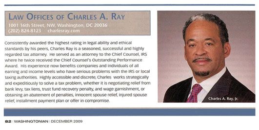The Tax Law Firm of Charles A. Ray, Jr. - Washington Appointments